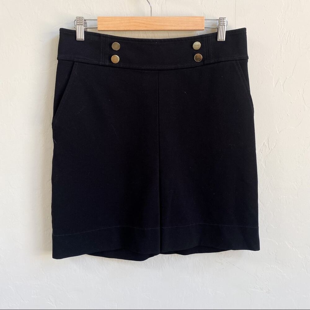 Ann Taylor Black Gold Button‎ Skirt 10